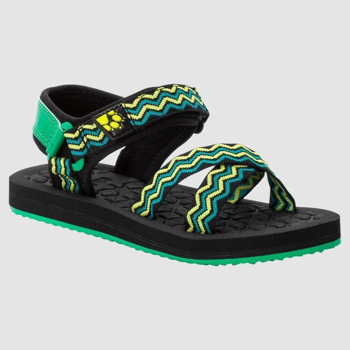 Sandalias Jack Wolfskin Zulu Niños Negros/Verdes Mexico-3614728